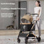 2 - in - 1 Foldable Pet Stroller, Detachable Carrier for Small Dogs/Cats, Lightweight & Breathable, Khaki/Pink, Ideal for Outdoor Trips