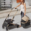 2 - in - 1 Foldable Pet Stroller, Detachable Carrier for Small Dogs/Cats, Lightweight & Breathable, Khaki/Pink, Ideal for Outdoor Trips