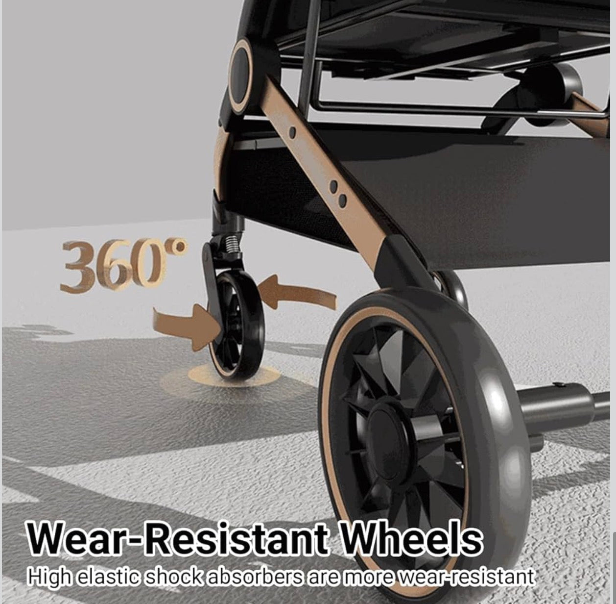 2 - in - 1 Foldable Pet Stroller, Detachable Carrier for Small Dogs/Cats, Lightweight & Breathable, Khaki/Pink, Ideal for Outdoor Trips