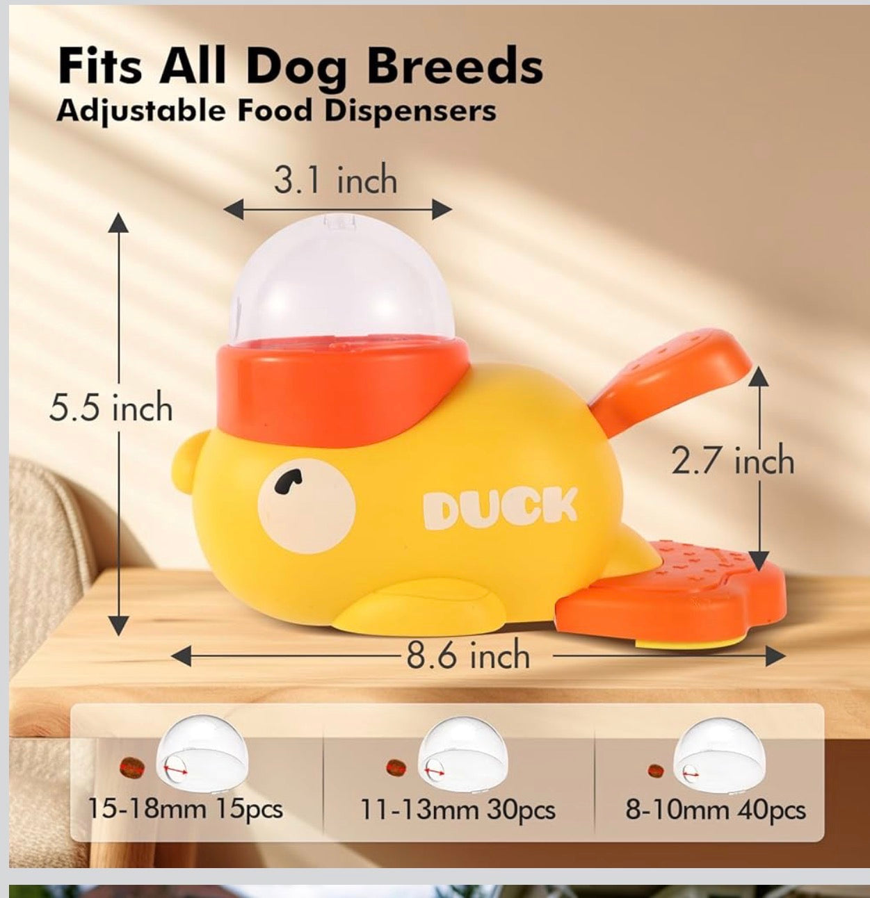 Interactive Dog Toys Food Puzzle Slow Feeder, Cat Treat Dispenser Toy Duck-Shaped Enrichment Toy for Small Medium Dogs and Cats, IQ Training and Exercise Small Animal Bowls
