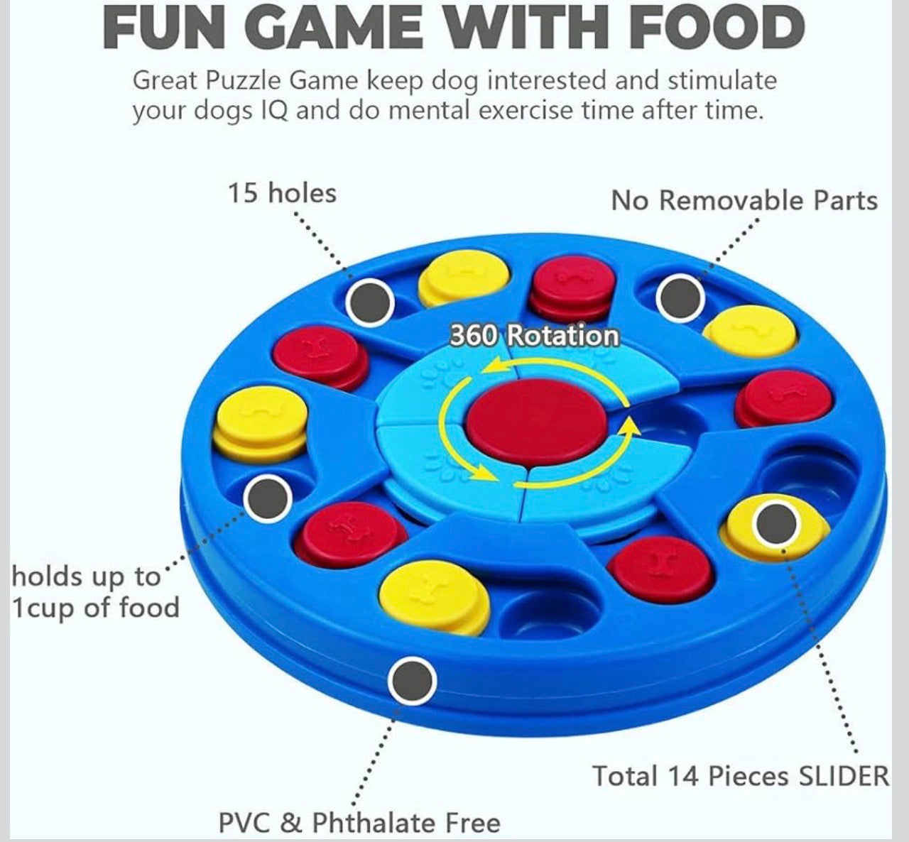 Dog Puzzle Toys Interactive Toy for Puppy IQ Stimulation &Treat Training Games Treat Dispenser for Smart Dogs, Puppy &Cats Fun Feeding (Level 1-3