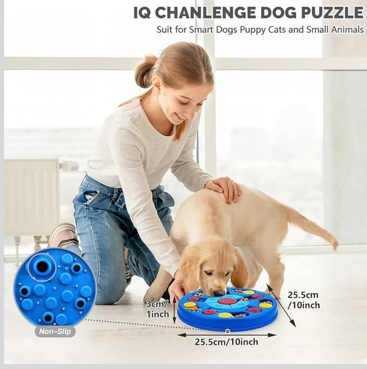 Dog Puzzle Toys Interactive Toy for Puppy IQ Stimulation &Treat Training Games Treat Dispenser for Smart Dogs, Puppy &Cats Fun Feeding (Level 1-3