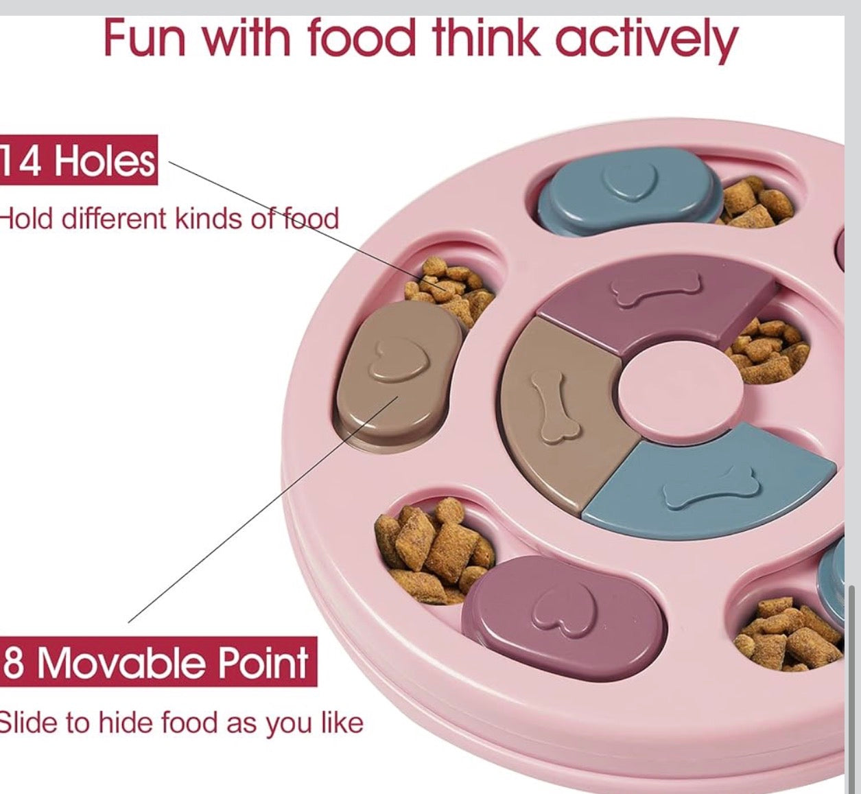 DR CATCH Dog Puzzles,Dogs Food Puzzle Feeder Toys for IQ Training & Mental Enrichment,Dog Treat Puzzle(Pink)