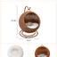 Wicker Cat Bed Indoor & Outdoor, Handwoven PP Rattan Cat Swing Bed with Removable Washable Cushion, Breathable Waterproof Cat House for Cats & Small Dogs (Large–16.9" L × 25.98" H)
