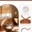 Wicker Cat Bed Indoor & Outdoor, Handwoven PP Rattan Cat Swing Bed with Removable Washable Cushion, Breathable Waterproof Cat House for Cats & Small Dogs (Large–16.9" L × 25.98" H)