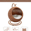 Wicker Cat Bed Indoor & Outdoor, Handwoven PP Rattan Cat Swing Bed with Removable Washable Cushion, Breathable Waterproof Cat House for Cats & Small Dogs (Large–16.9" L × 25.98" H)