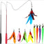 Interactive Cat Toy 2PCS Retractable Wand Toy and 9PCS Cat Feather Toys Refills, Funny Kitten Toys Cat Fishing Pole Toy for Bored Indoor Cats Chase and Exercise