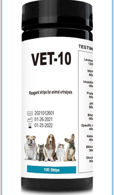 Pet Urine Testing Strips, 100 Urinalysis Parameter Tests for Dogs,Cats,Vets, Accurate Testing for Veterinarians