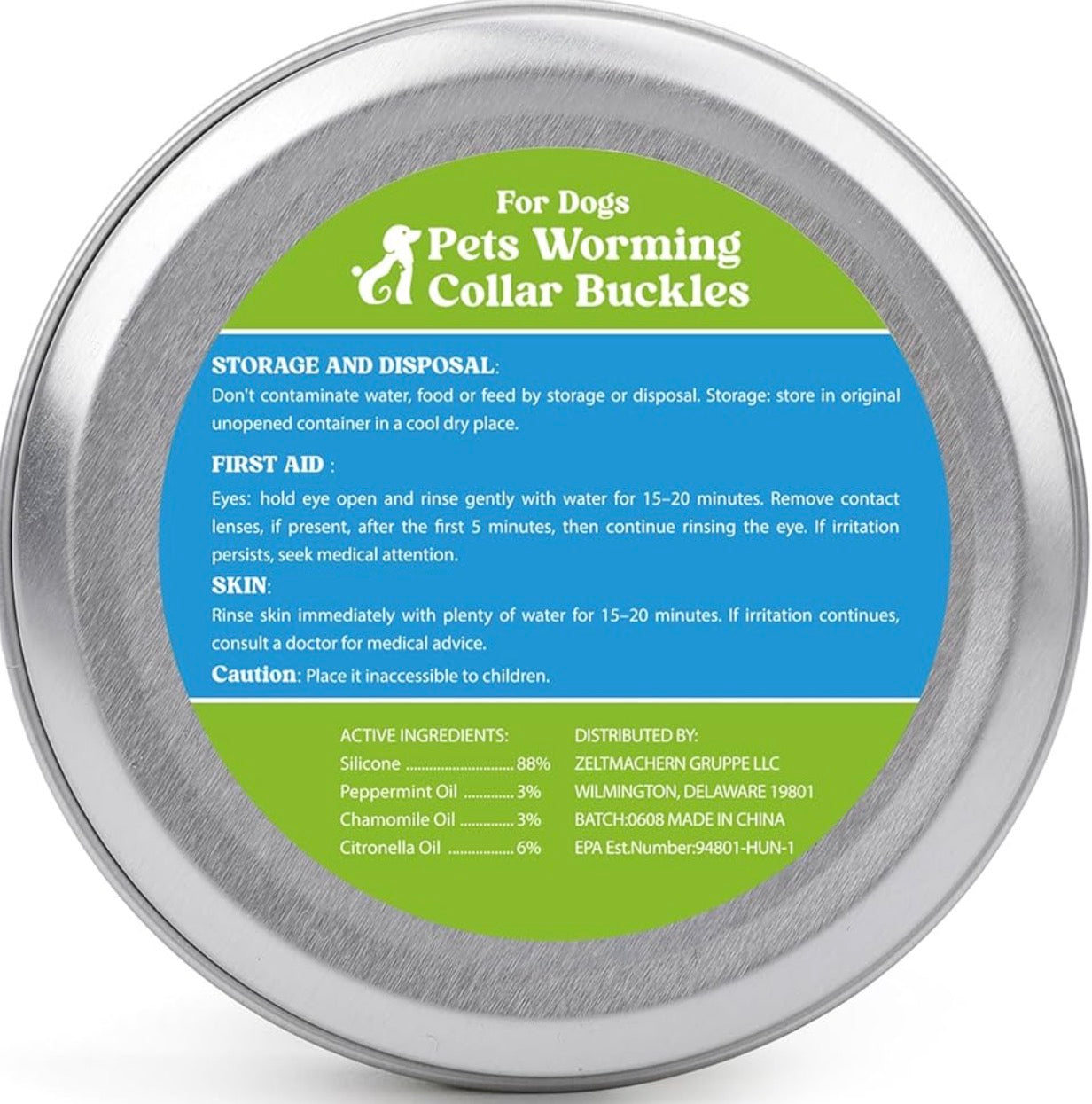 Natural Flea and Tick Prevention Dog Tag – Waterproof Collar Pendant with 4 Extra Refills, Green, Safe for All Breeds