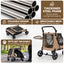 Large Dog Stroller Foldable Pet Pram with Mesh Windows Coffee Brown